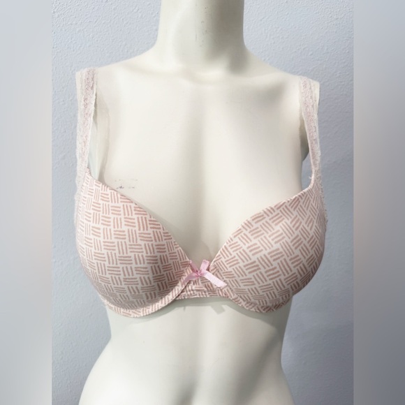Marilyn Monroe Push-up Bra Nude/Soft Pink/Coral Lace Women’s 34C - Picture 1 of 7
